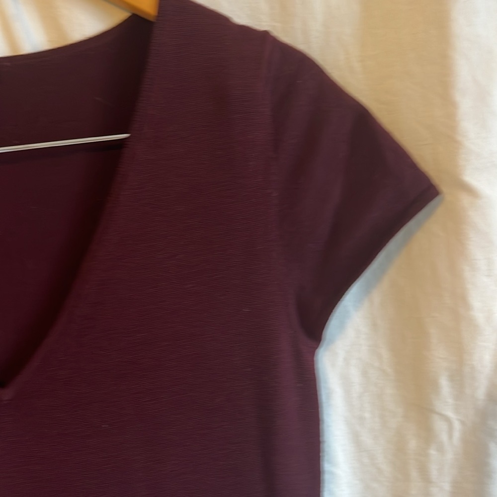 Theory Anderz Evian Stretch Dark Ruby Cap Sleeve … - image 7